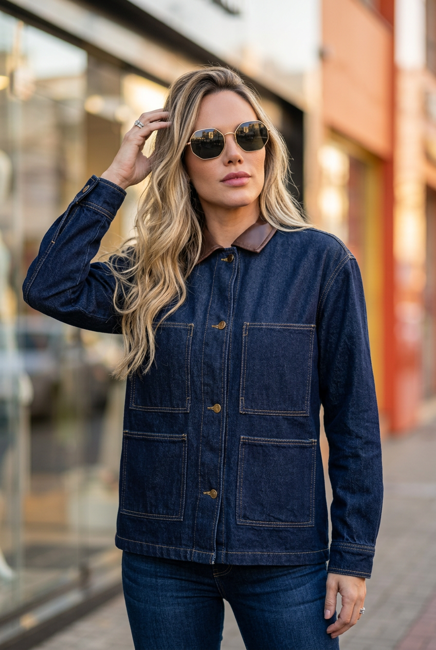 Chaqueta mezclilla delgada