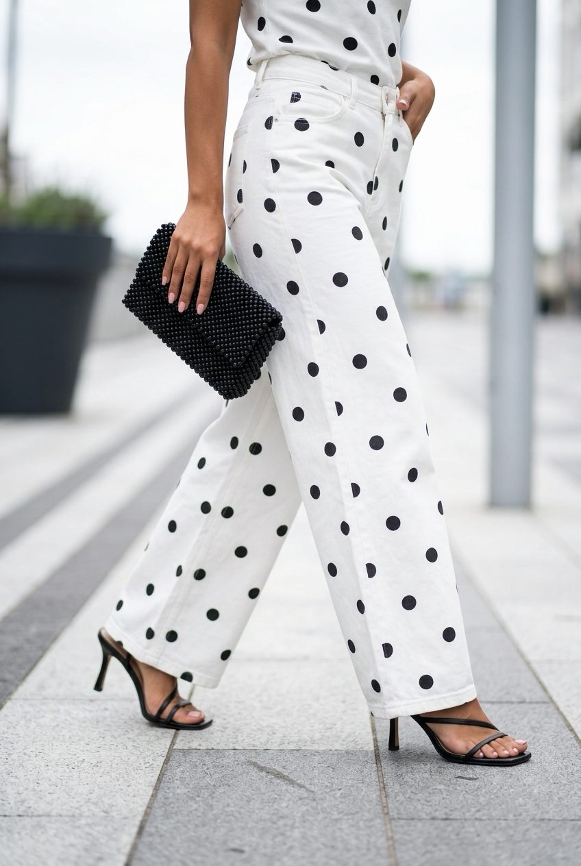 Jeans blanco punto