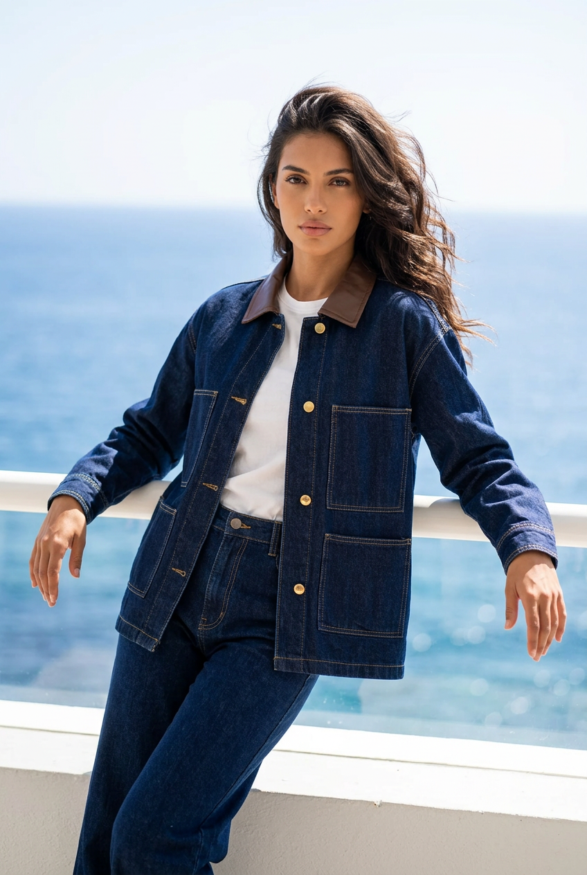 Chaqueta mezclilla delgada