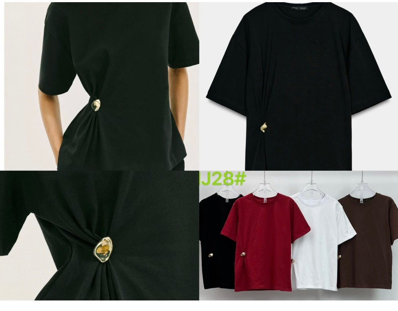 Polera broche dorado