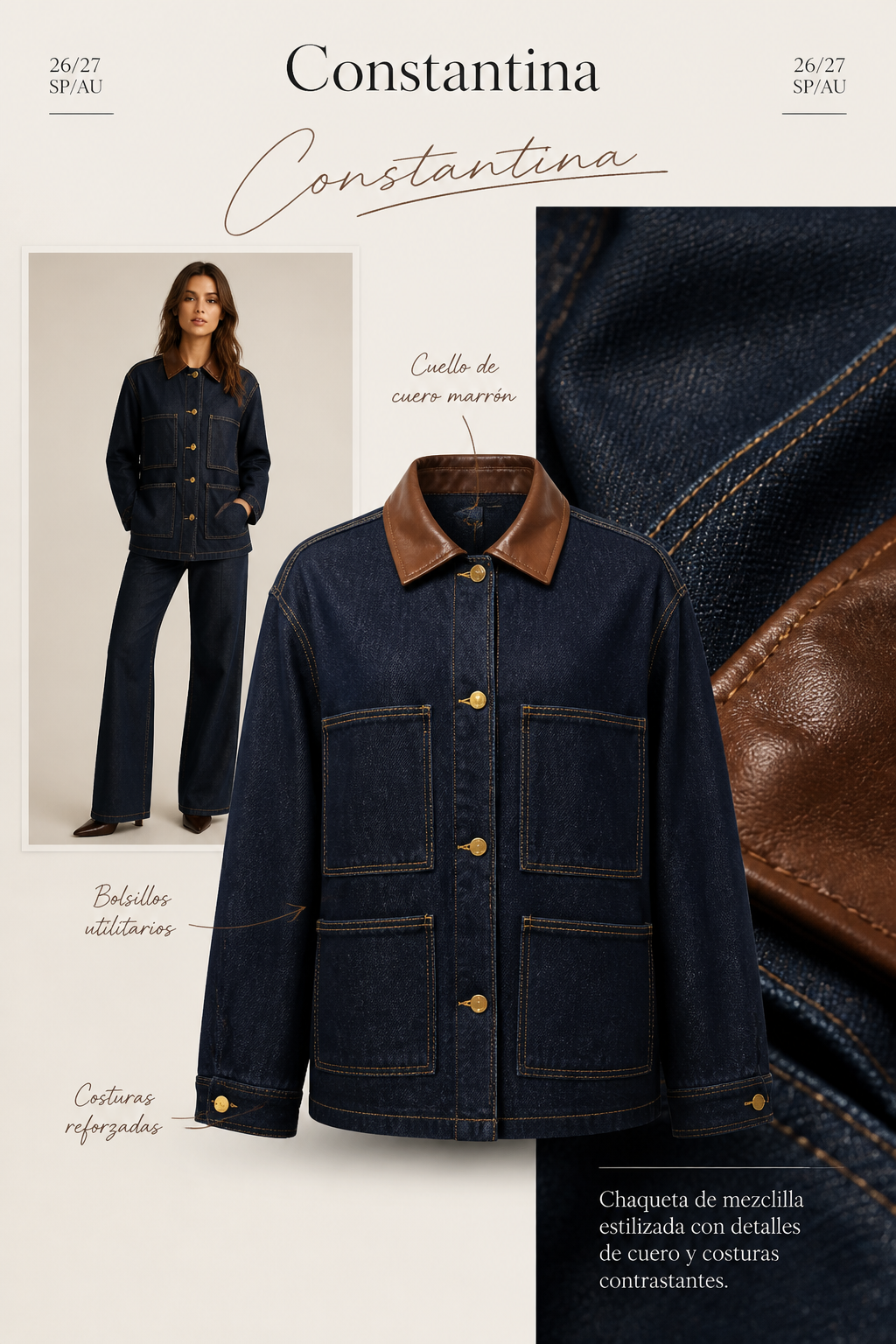 Chaqueta mezclilla delgada