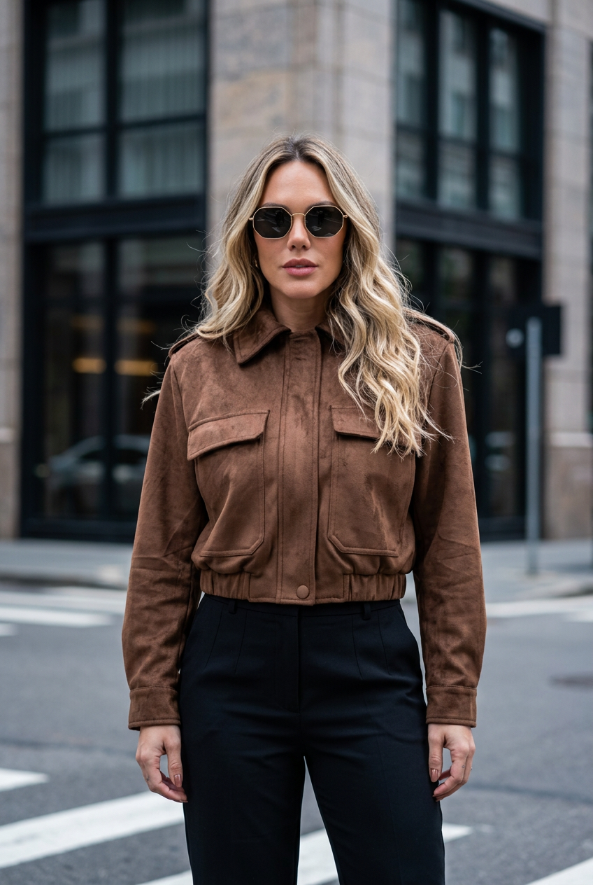 BOMBER GAMUZA EFECTO RENO 