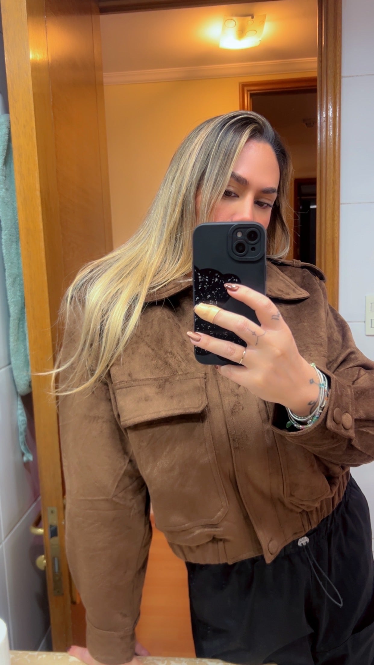 BOMBER GAMUZA EFECTO RENO 