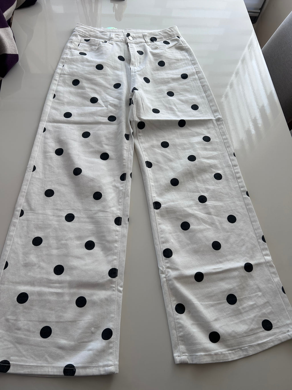 Jeans blanco punto