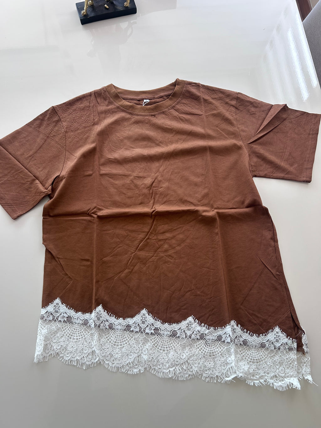 Polera algodón encaje
